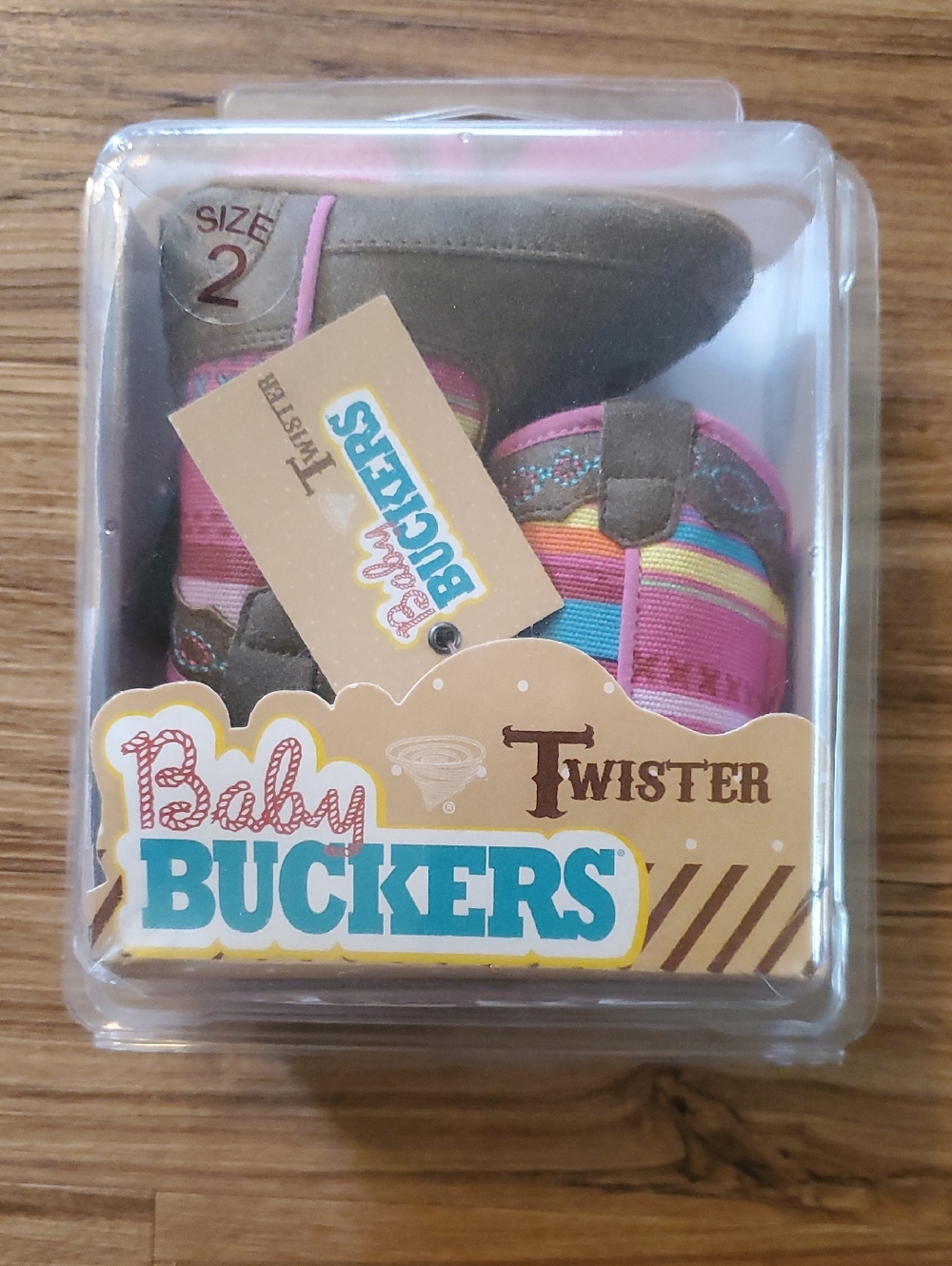 Twister Kids Shoes - Size 2, Multicolor Pink & Brown
